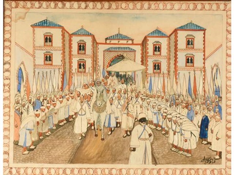 mohamed-ben-ali-rbati-le-sultan-sortant-du-palais-pour-la-priEre-du-vendredi