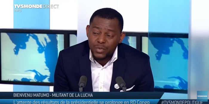 Présidentielle en RDC : Bienvenu Matumo, de la Lucha, lance un appel face aux manipulations des résultats du vote