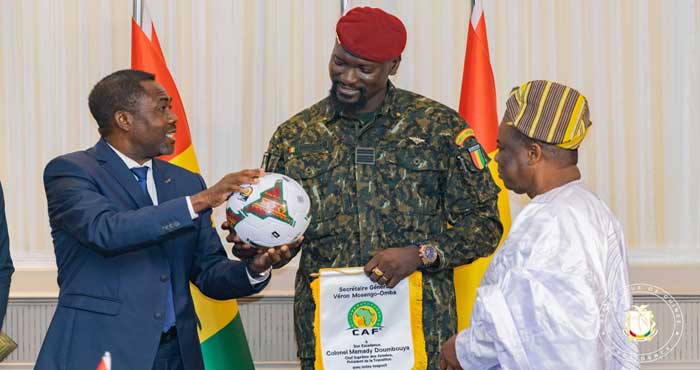 Guinée/Palais Mohammed V : La mission d’inspection de la CAF reçue par le Colonne Mamadi Doumbouya