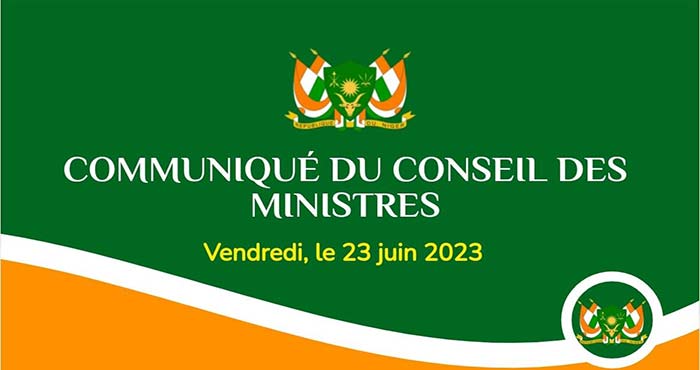 Niger: Conseil des Ministres du vendredi 23 juin 2023