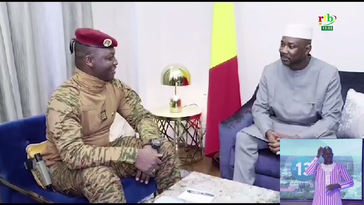 Echange entre les Présidents Ibrahim TRAORE, Assimi GOÏTA et Faustin Archange TOUADERA (RTB)