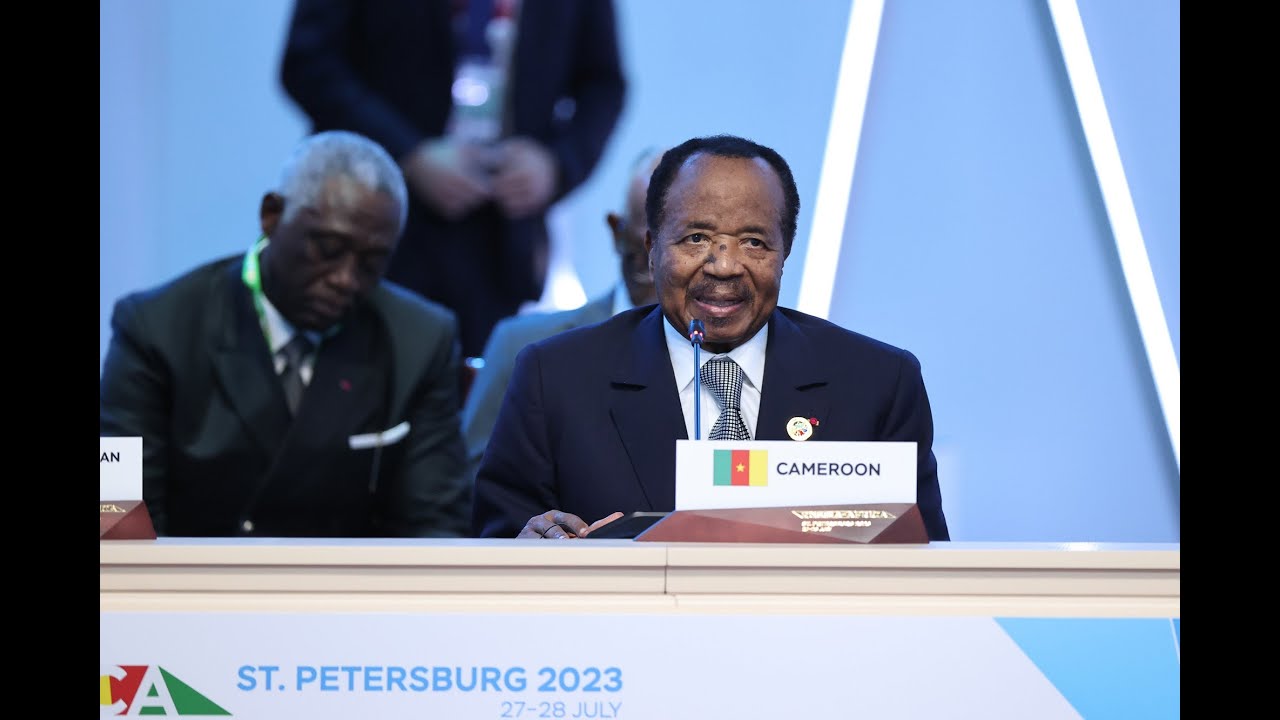 Intervention du Président Paul Biya à la plénière du 2ème Sommet Russie-Afrique – 28.07.2023